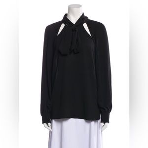 Veronica Beard black blouse bow tie top size 2
